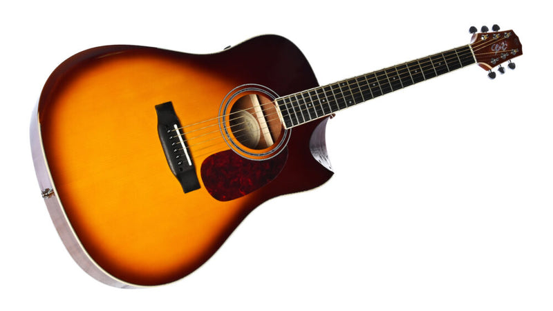 Violão Seizi Neo Akira Kaizen Half Cutaway BrownBurst com Bag