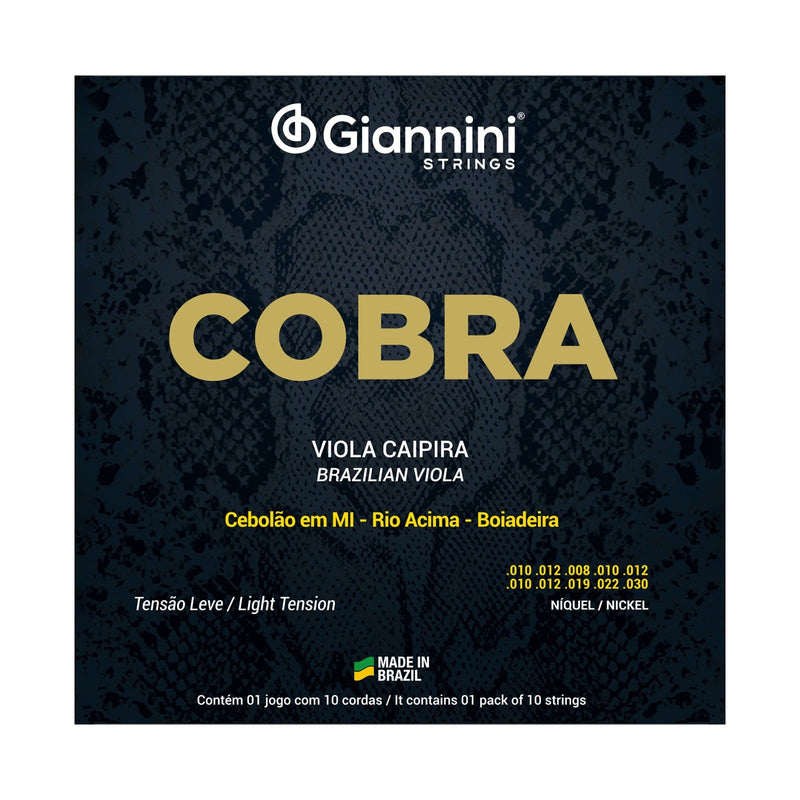 Encordoamento Viola 10 Cordas Giannini Cobra GESVNL Afinação Mi (E) Cebolão