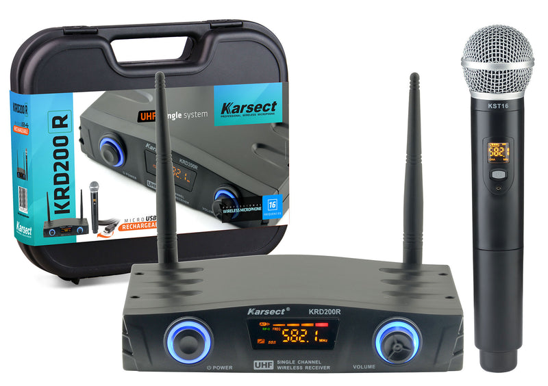 Microfone Sem Fio Karsect Mão KRD-200 R